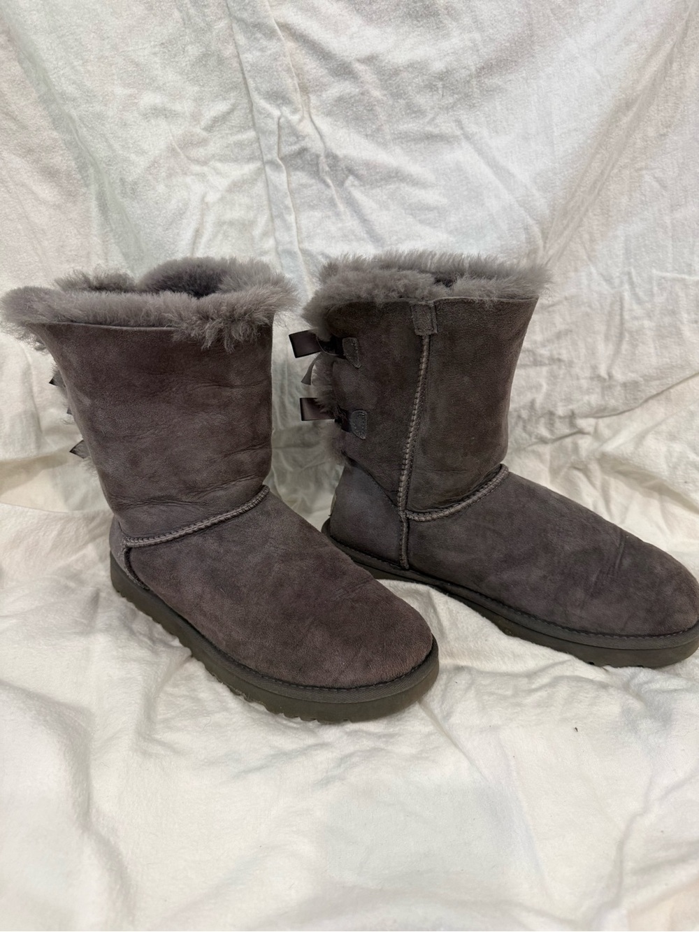 UGG Classic Short Suede Winter Boots - Charcoal Gray - Picture 2 of 5